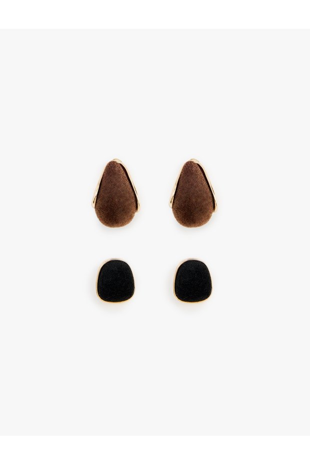 Steel Mixed Textured 2-Piece Earring Set