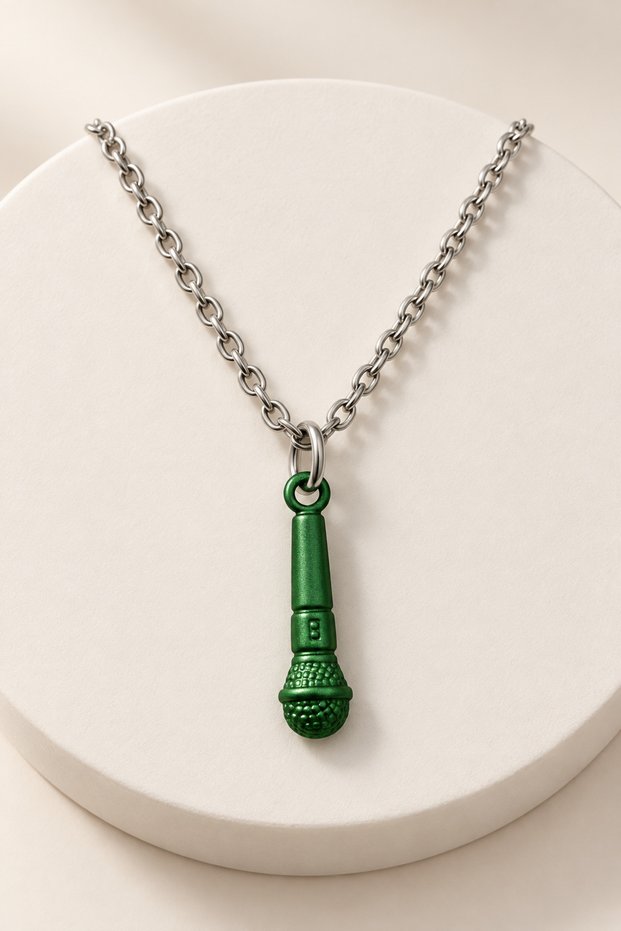 Colorful Necklace with Microphone Figure, Mixed Color Fun Design Chain Necklace