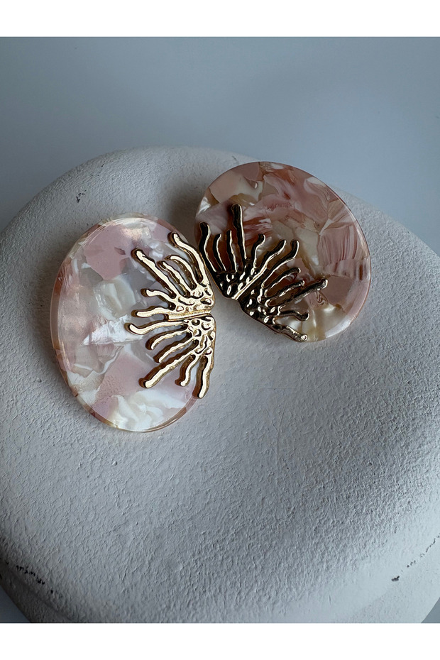 Gold Color Puppy Patterned Earrings (4.3 cm)