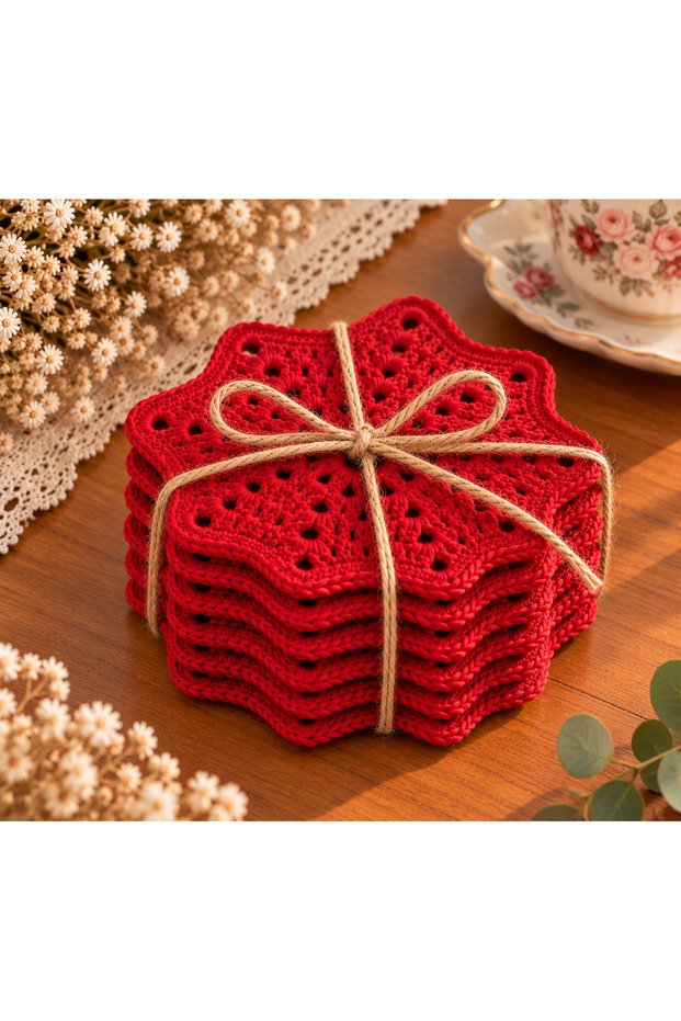 6-Piece Knitted Coasters