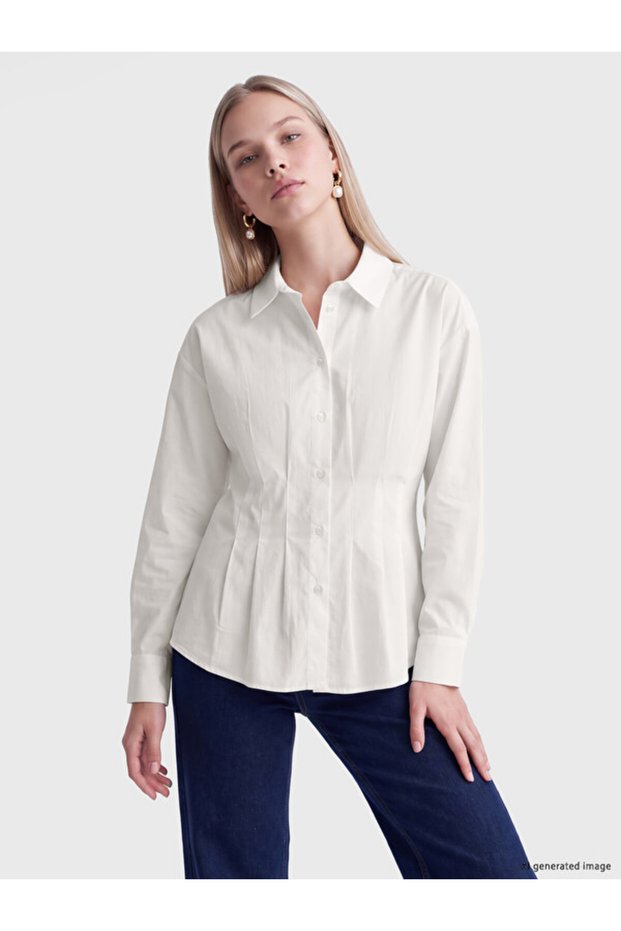 100% Cotton Pleated Women's Shirt from Uzg Store for Style Enthusiasts