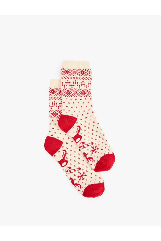 New Year's Patterned Socket Socks