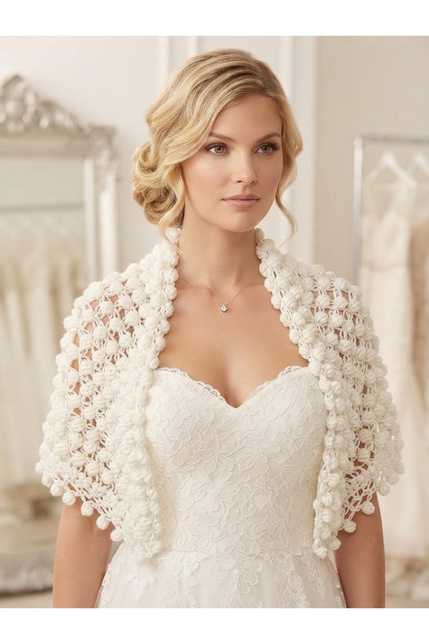 Women's Special Design Hand Knitted Shawl Scarf Bolero