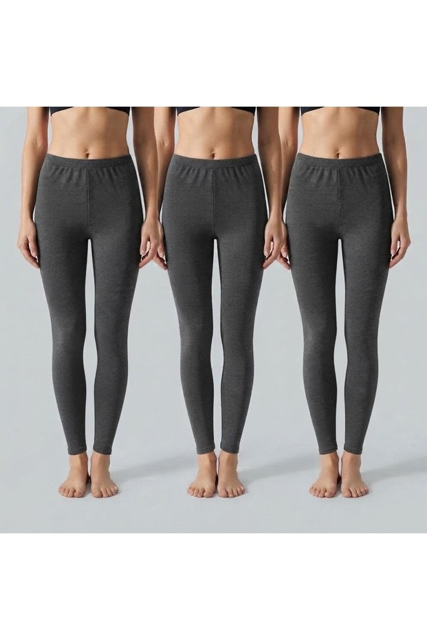 Women's Thermal Leggings Underwear Soft Texture Comfortable Leggings (3 Pieces) Black