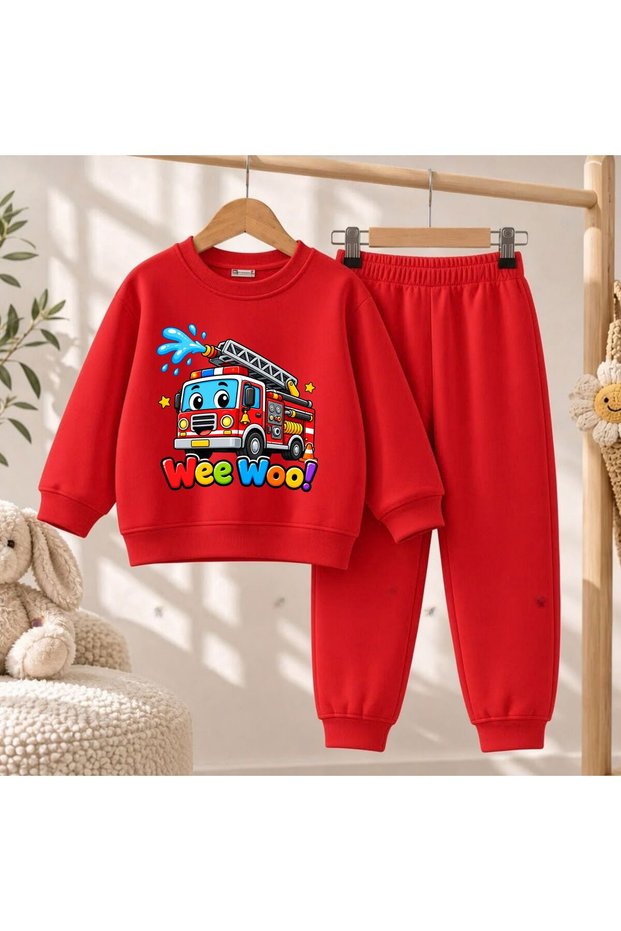 Team Sweatshirt Wewo Fire Departmentprinted Girls Boys Crew Neck