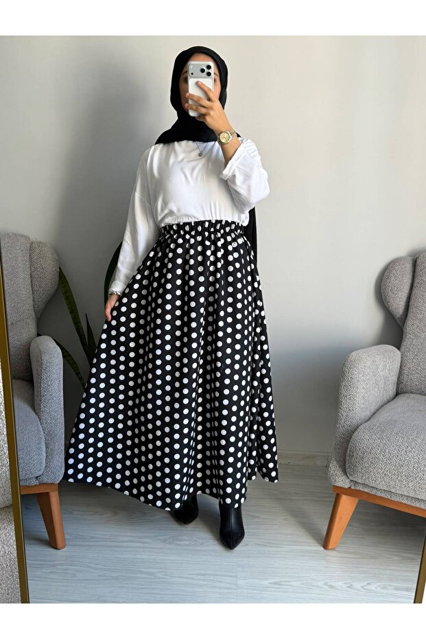 Polka Dot Women's Skirt Long