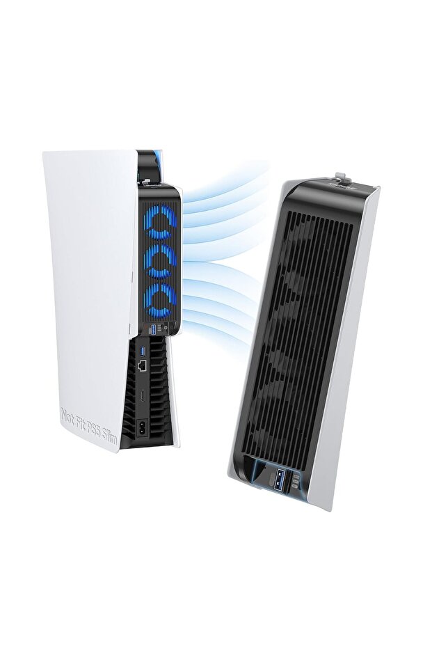 Cooling Fan for PS5 2020,Quiet Cooler with Auto Speed and USB 3.0 Port,White/Black