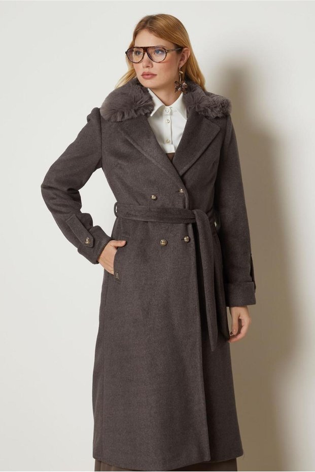 Belted Checked Coat 90651