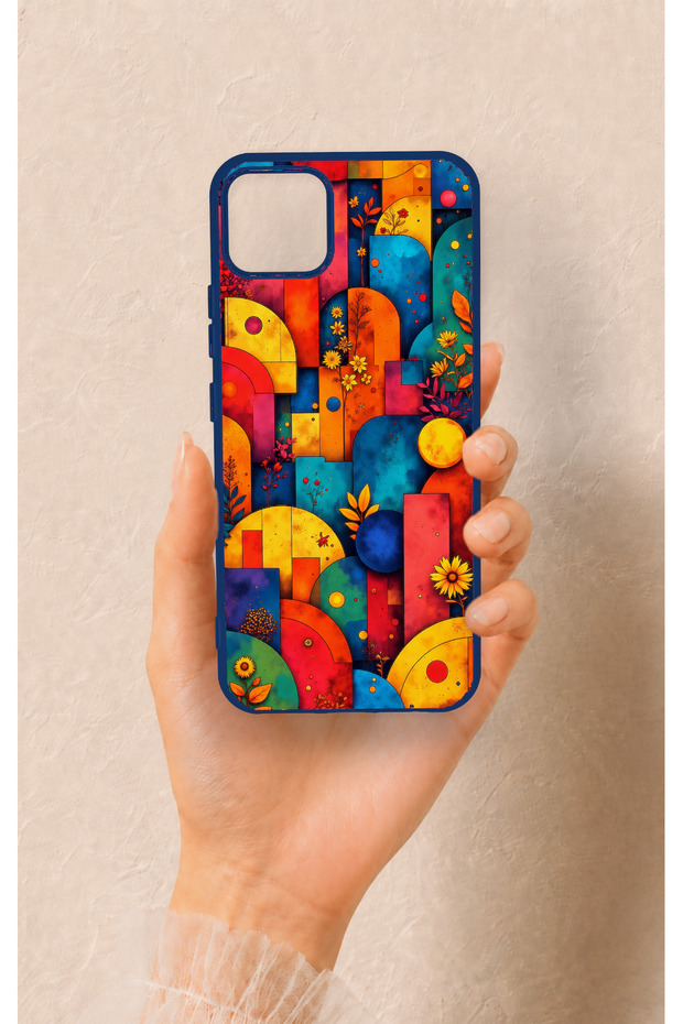 Realme C11 2021 Compatible Colorful Geometric Flower Pattern Silicone Case