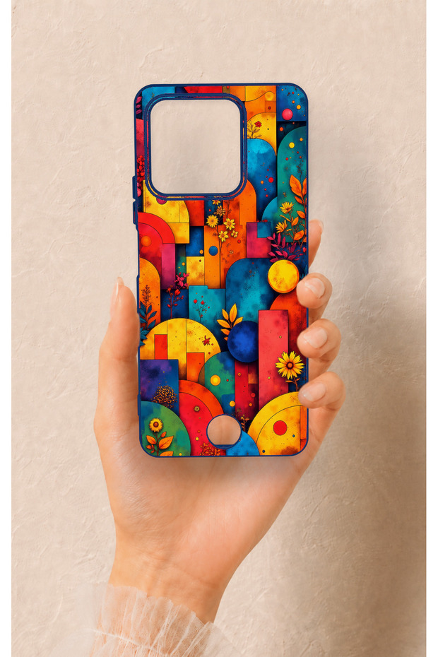Reeder S71 Compatible Colorful Geometric Floral Pattern Silicone Case