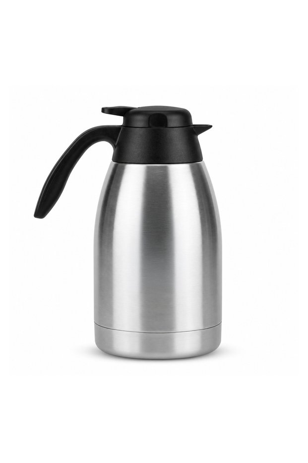Wifi Boi Stainless Steel Vacuum Flask 1L Double Wall Insulated Coffee and Tea Thermal Jug with Automatic Pouring Silver and Black V-1097