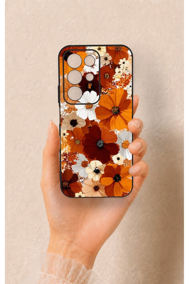 Realme C85 5g Compatible Autumn Tone Floral Pattern Silicone Case