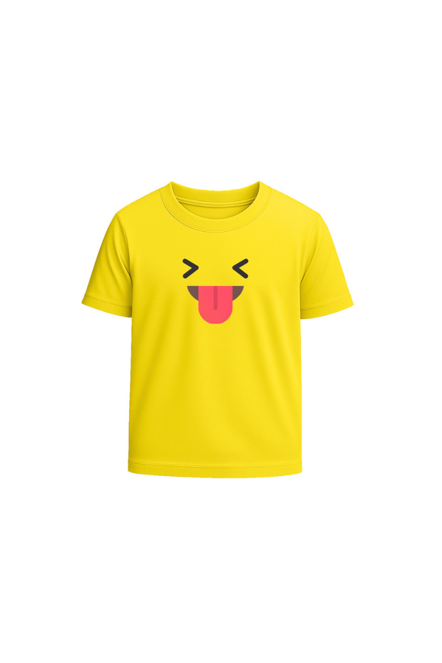 Smiley Face Adult T-Shirt - Unisex Round Neck Short Sleeve - Yellow Cotton T-Shirt