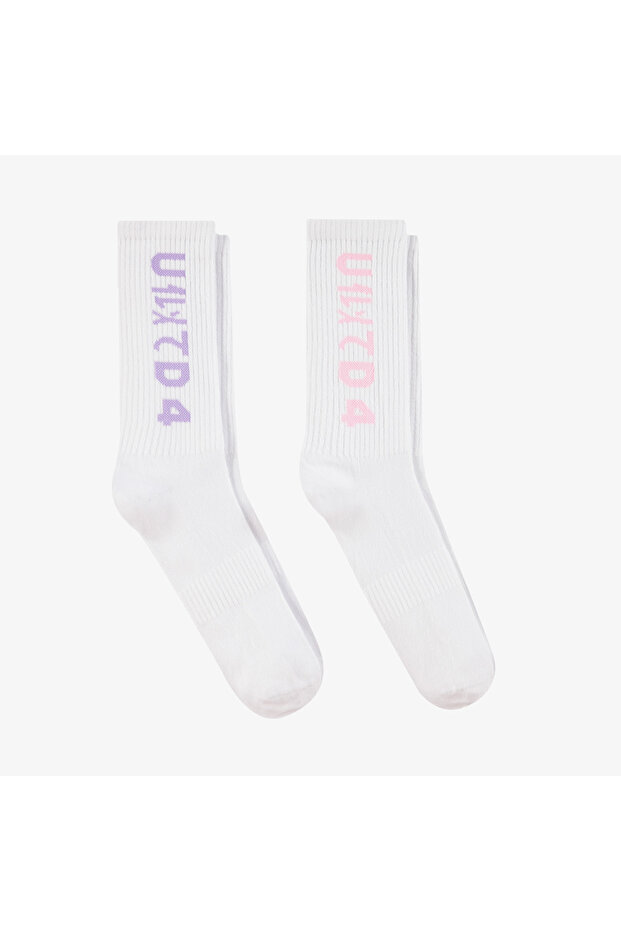 Soket Long Unisex White 2-Piece Socks