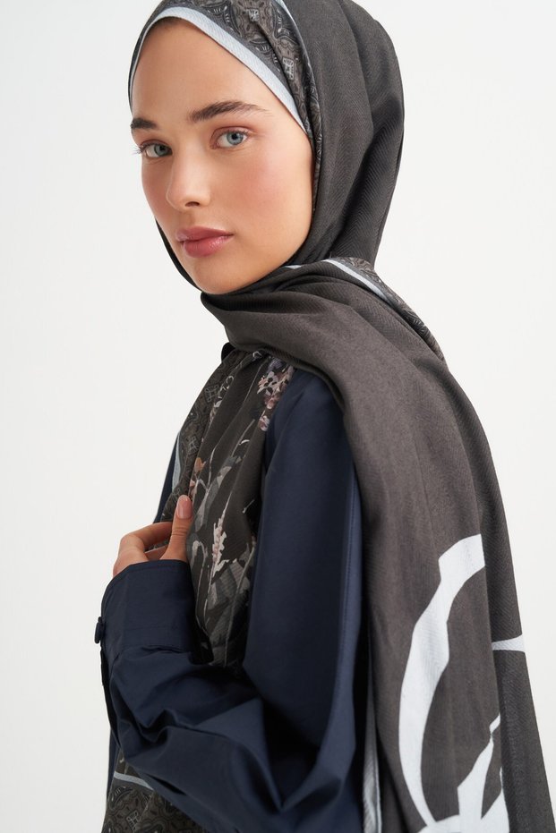 Aura Pattern Reniva Tensel Shawl Anthracite