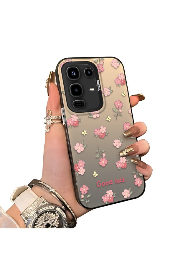 For Infinix Note 50 4g Compatible Silicone Edge Hard Back Case Floral Patterned Lover Couple Phone Case