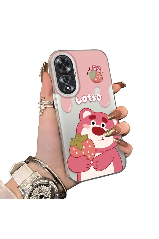 Oppo A60 Compatible Silicone Edge Hard Back Case Lotso Patterned Couple Phone Case