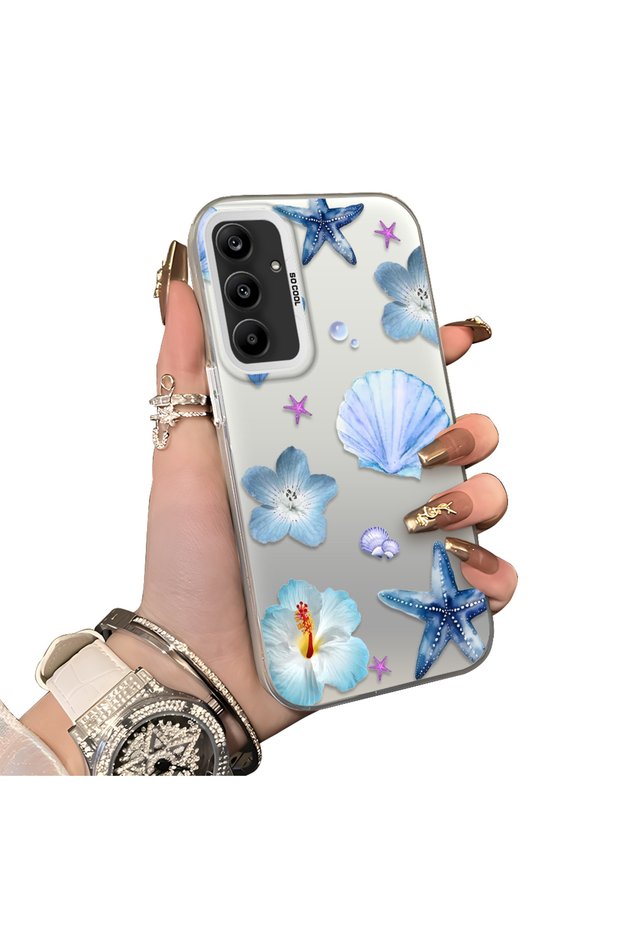 Samsung Galaxy A25 Compatible Silicone Edge Hard Back Case Sea Star Patterned Phone Case