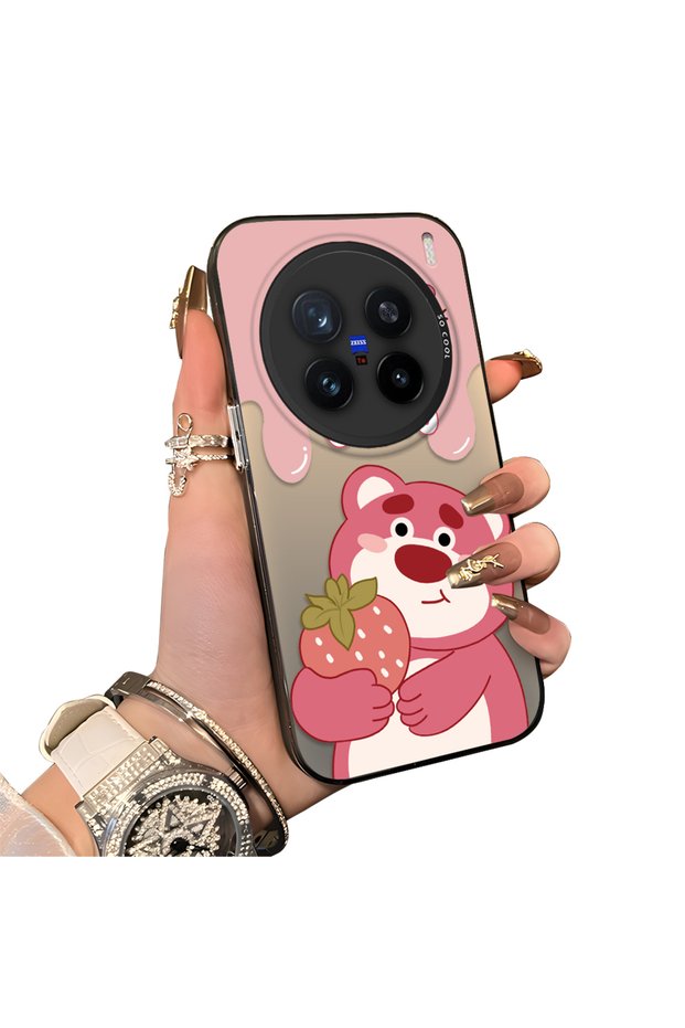 Vivo X200 Pro Compatible Silicone Edge Hard Back Case Lotso Patterned Lovers Couple Phone Case