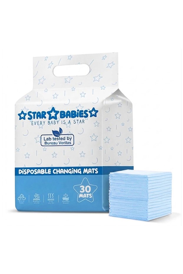 Disposable Changing Mats (Pack of 30) – 3-Size Variety : 10 Pcs (33x45 cm), 10 Pcs (45x60 cm), 10 Pcs (60x90 cm) Blue Ultra-Absorbent Pads – Portable Leak-Proof
