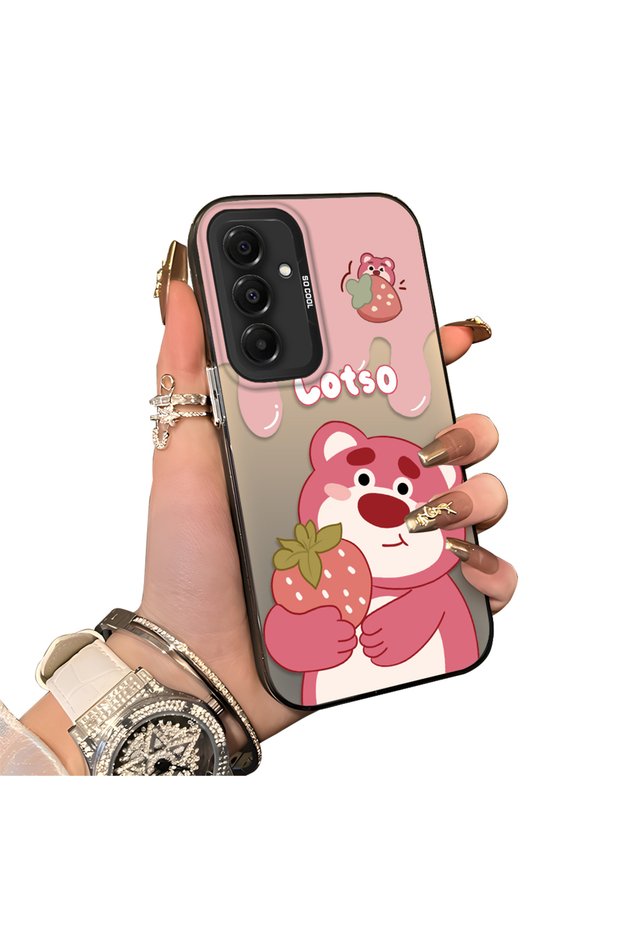 Samsung Galaxy A16 Compatible Silicone Edge Hard Back Case Lotso Patterned Lovers Couple Phone Case