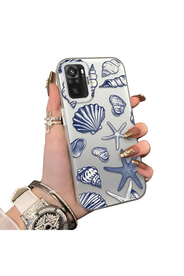 Poco M5S Compatible Silicone Edge Hard Back Case Shell Patterned Couple Phone Case