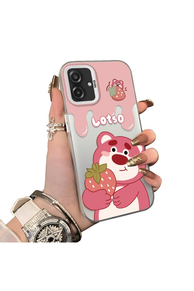 Samsung Galaxy A07 Compatible Silicone Edge Hard Back Case Lotso Patterned Couple Phone Case