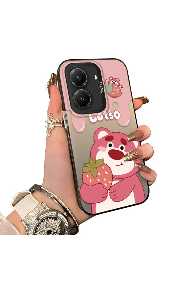 Poco X7 Pro Compatible Silicone Edge Hard Back Case Lotso Patterned Lovers Couple Phone Case