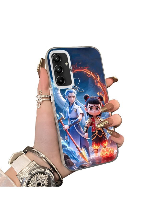 For Samsung Galaxy A15 Compatible Silicone Edge Hard Back Case Nezha Patterned Couple Phone Case
