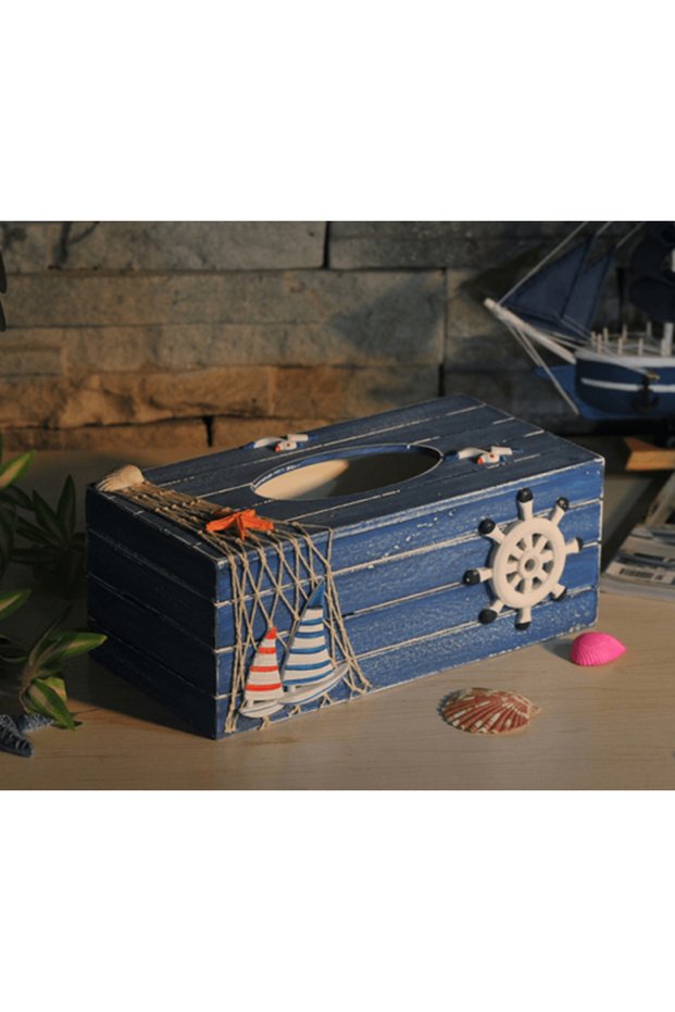 Wooden tissue box