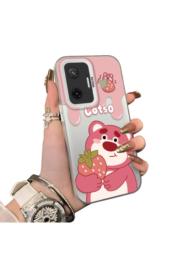 Poco F7 5g Compatible Silicone Edge Hard Back Case Lotso Patterned Couple Phone Case