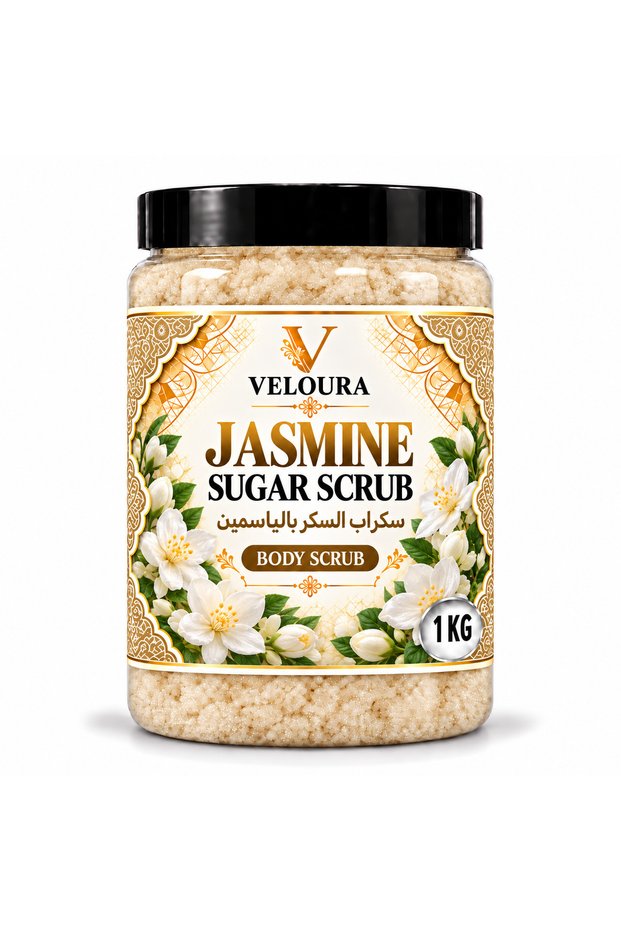 JASMINE SUGAR SCRUB 1KG – EXFOLIATING BODY SCRUB FOR HANDS, FEET & BODY