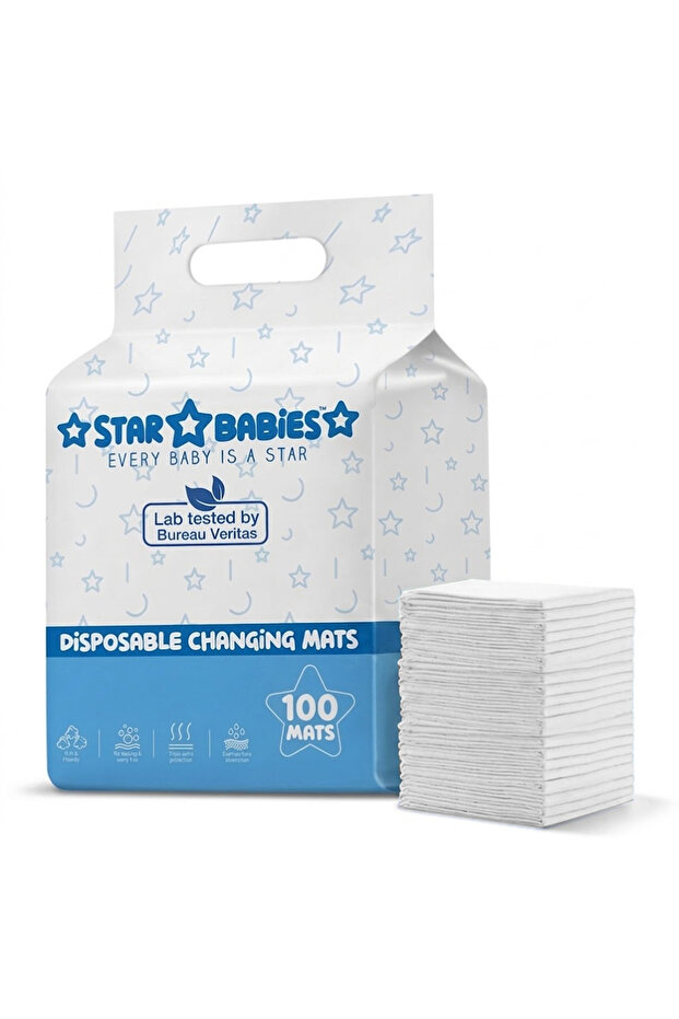Disposable Baby Changing Mats – Pack of 100 | 33 × 45 cm (60 Pcs) & 45 × 60 cm (40 Pcs) | White