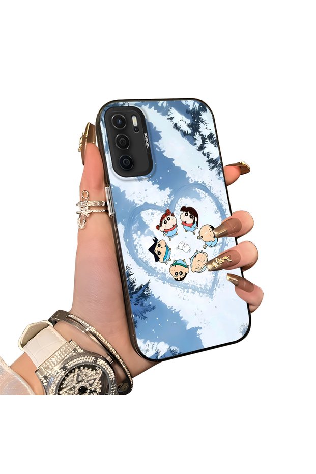 Oppo A54 4g Compatible Silicone Edge Hard Back Case Anime Patterned Couple Phone Case