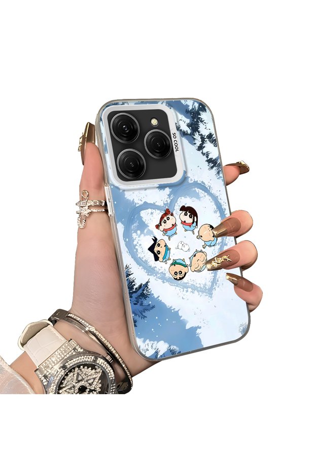 Tecno Spark 20 Pro Compatible Silicone Edge Hard Back Case Anime Pattern Couple Phone Case
