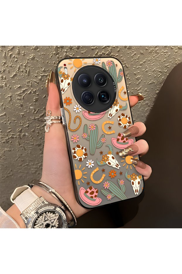 Tecno Camon 40 Premier Compatible Western Cowboy Cactus and Sun Pattern Phone Case, Shockproof