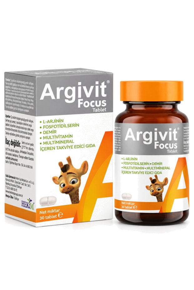 L-Arginine, Phosphatidylserine, Iron, Multivitamin and Multimineral Food Supplement, 30 Tablets