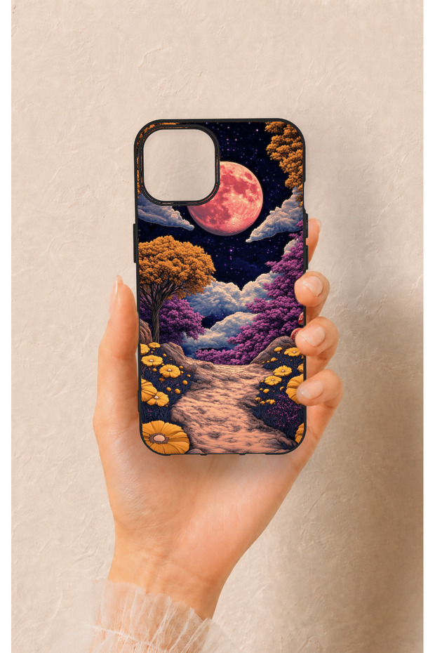 iPhone 13 Compatible Magical Forest Pattern Silicone Case