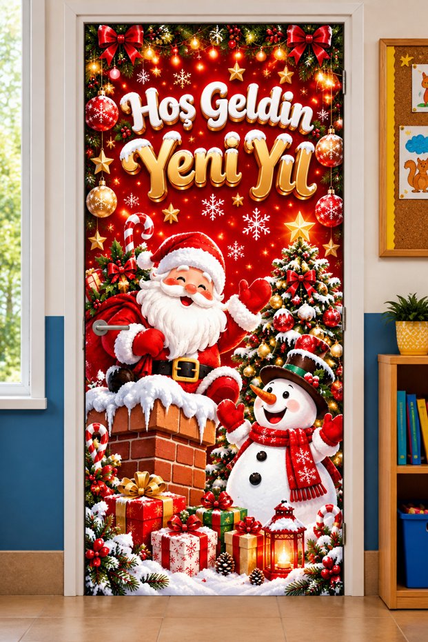Elastic Door Decoration, Fabric Door Dressing, Welcome New Year, Christmas Decor, New Year, School Event Door Decoration