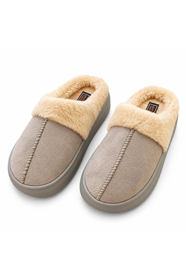Women's Furry Suede Look Winter House Slippers
