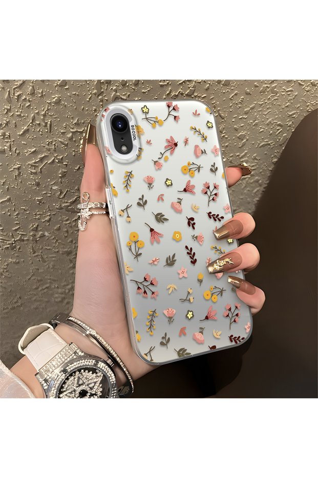 iPhone Xr Compatible Simple and Stylish Tiny Floral Pattern Phone Case, Shock Protection