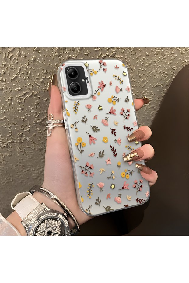 Samsung Galaxy A05 Compatible Simple and Stylish Small Floral Pattern Phone Case, Shockproof