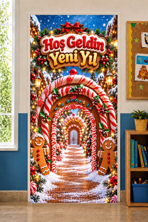 Elastic Door Decoration, Fabric Door Dressing, Welcome New Year, Christmas Decor, New Year, School Event Door Decoration
