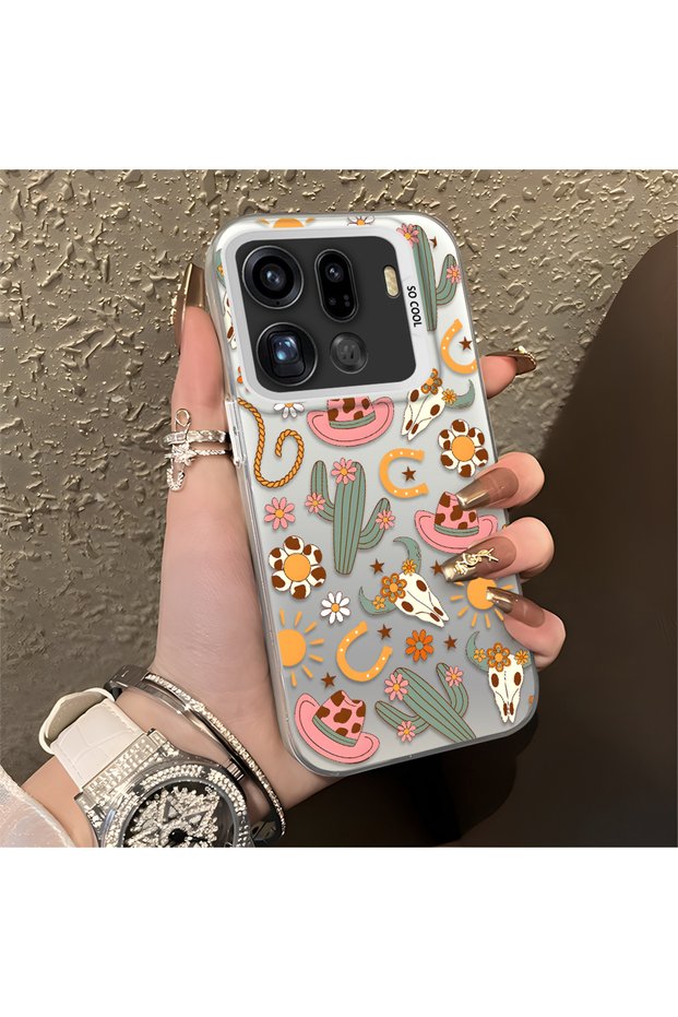 Oppo Find X9 Pro 5g Compatible Western Cowboy Cactus and Sun Pattern Phone Case, Shockproof
