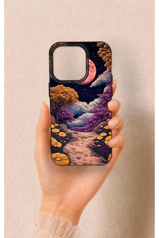 iPhone 14 Pro Compatible Magical Forest Pattern Silicone Case