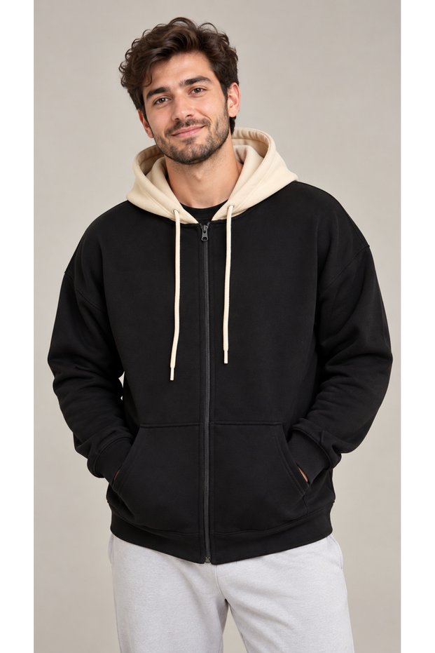Unisex Hooded Cardigan Sweatshirt