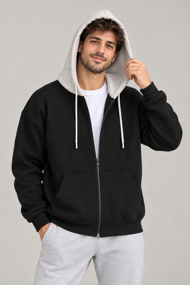 Unisex Hooded Cardigan Sweatshirt