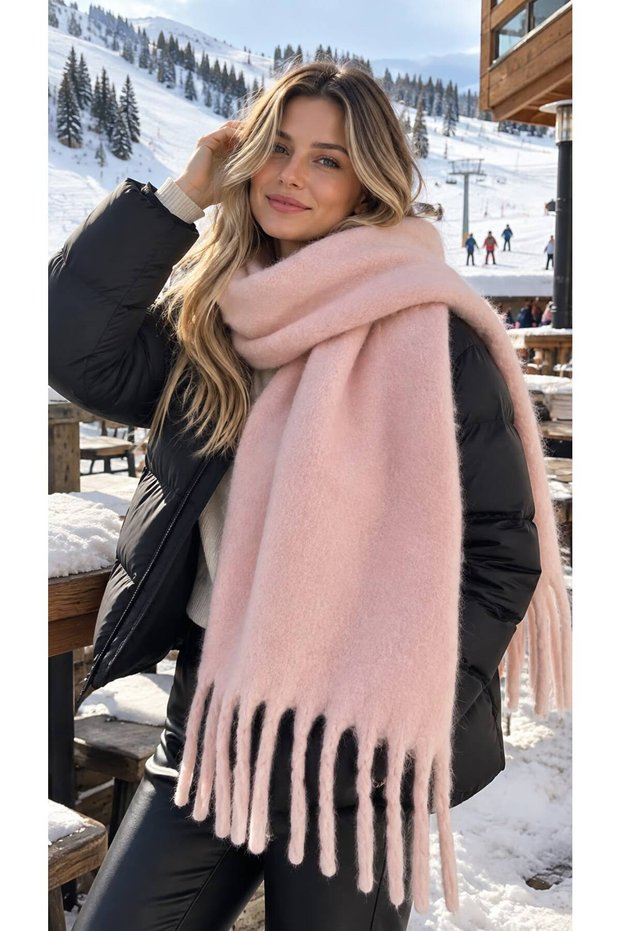 Premium Imported Soft Textured Fabric Thick Women's Scarf Shawl with Tassels