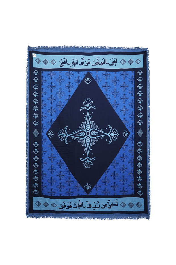 Cotton Throw Blanket (Navy Blue)