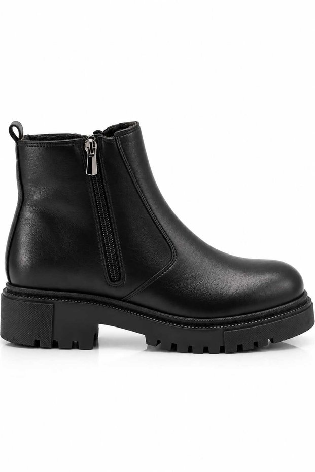 Women's Black Fur Lined Waterproof Stitched Rubber Non-Slip Sole Guaranteed Winter Casual Outdoor Boots